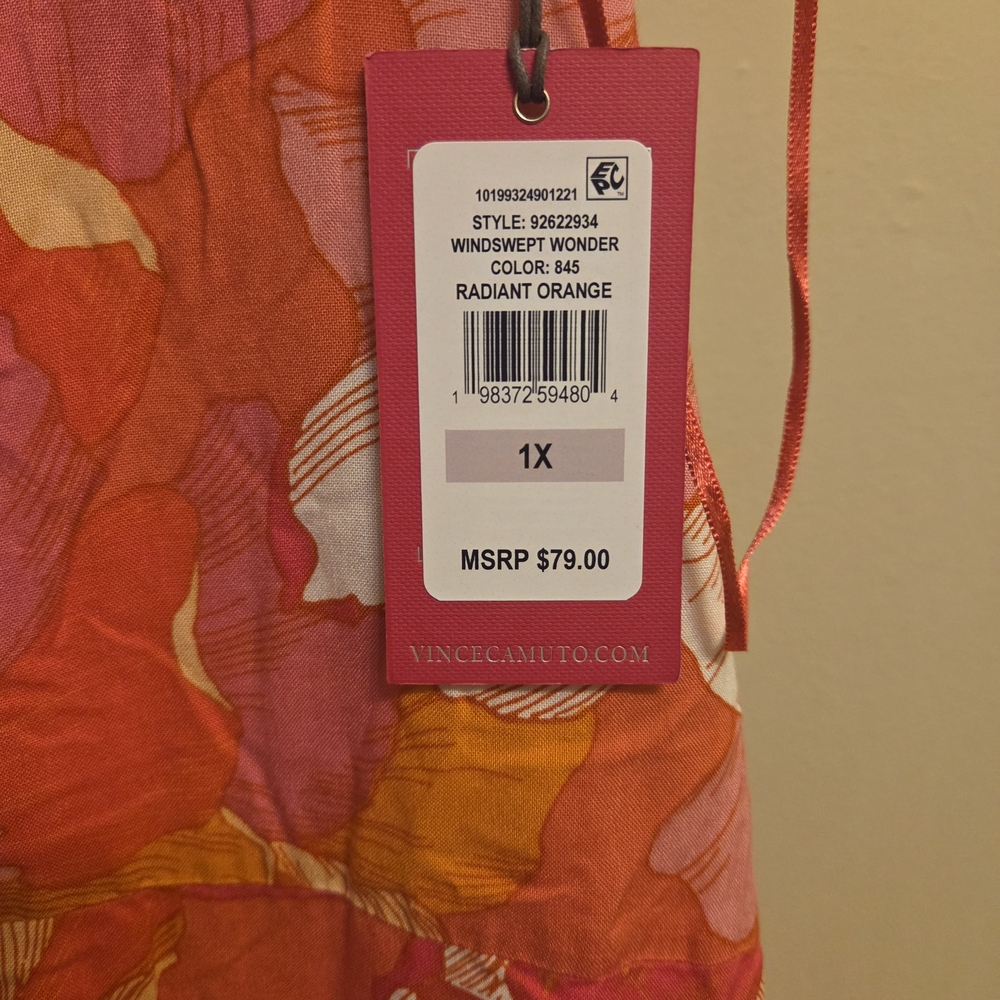 Vince Camuto Floral Maxi Dress. NWT 1X - Picture 3 of 7